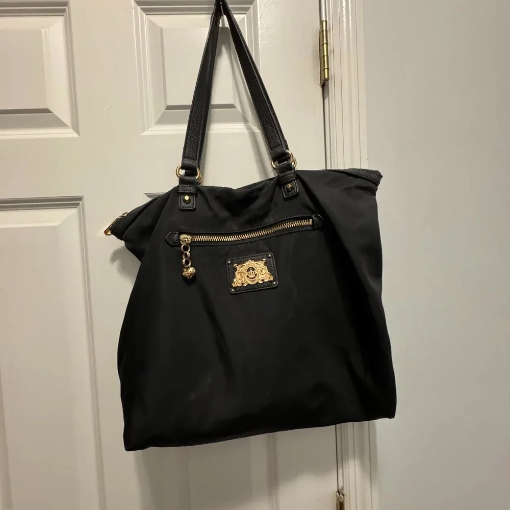 Juicy Couture black nylon shoulder bag